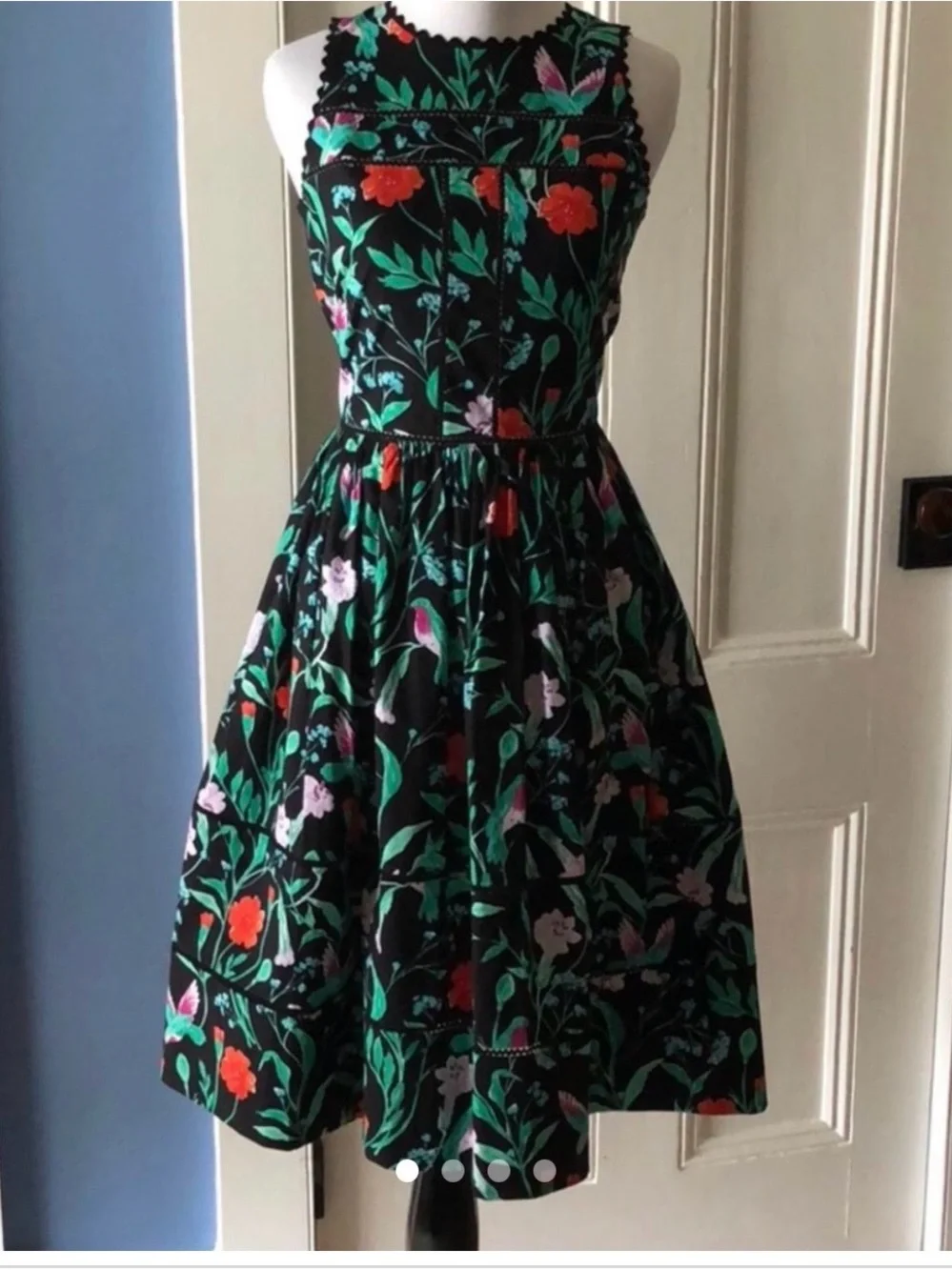 Kate Spade Jardin Poplin Hummingbird Dress